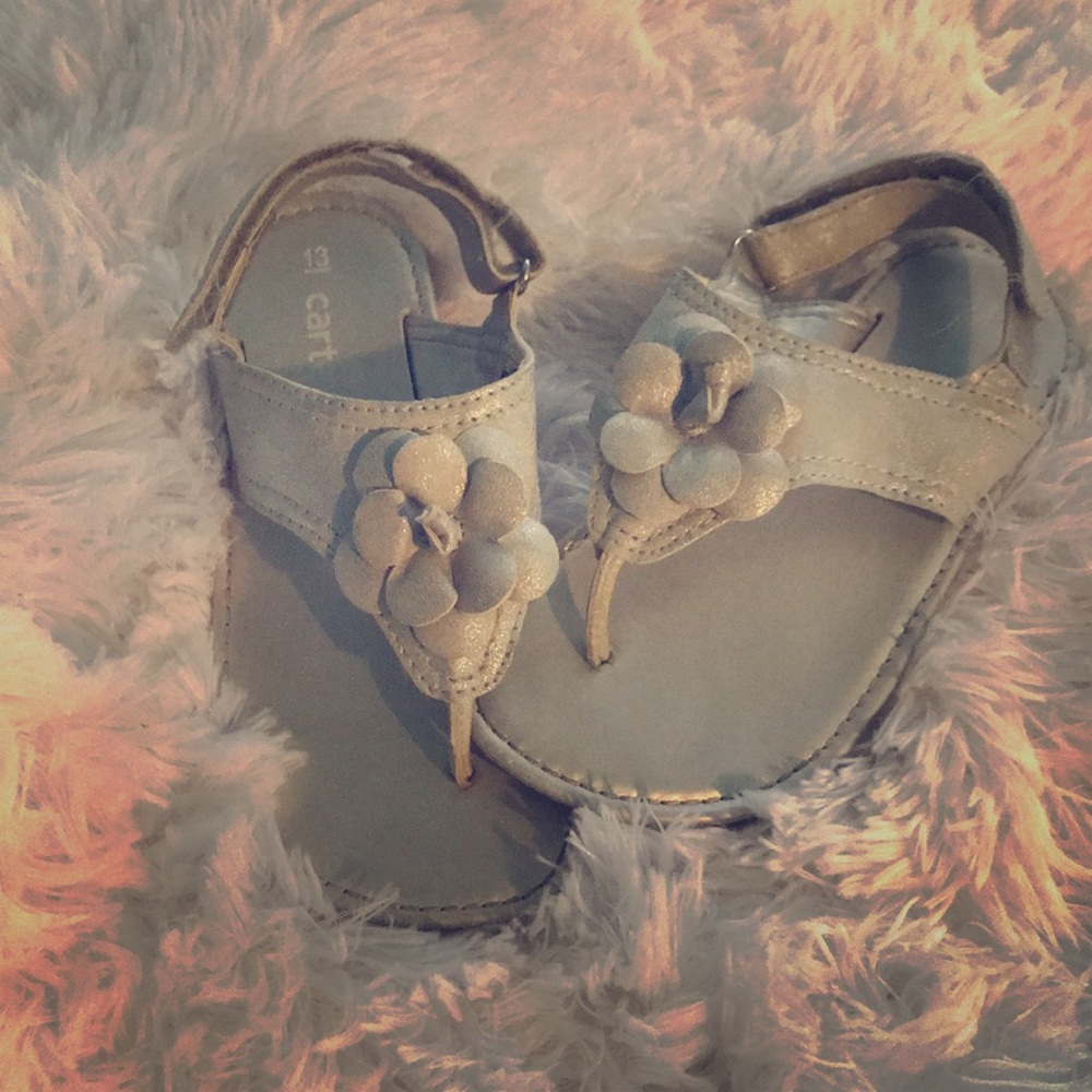 Silver Sandals with Flower